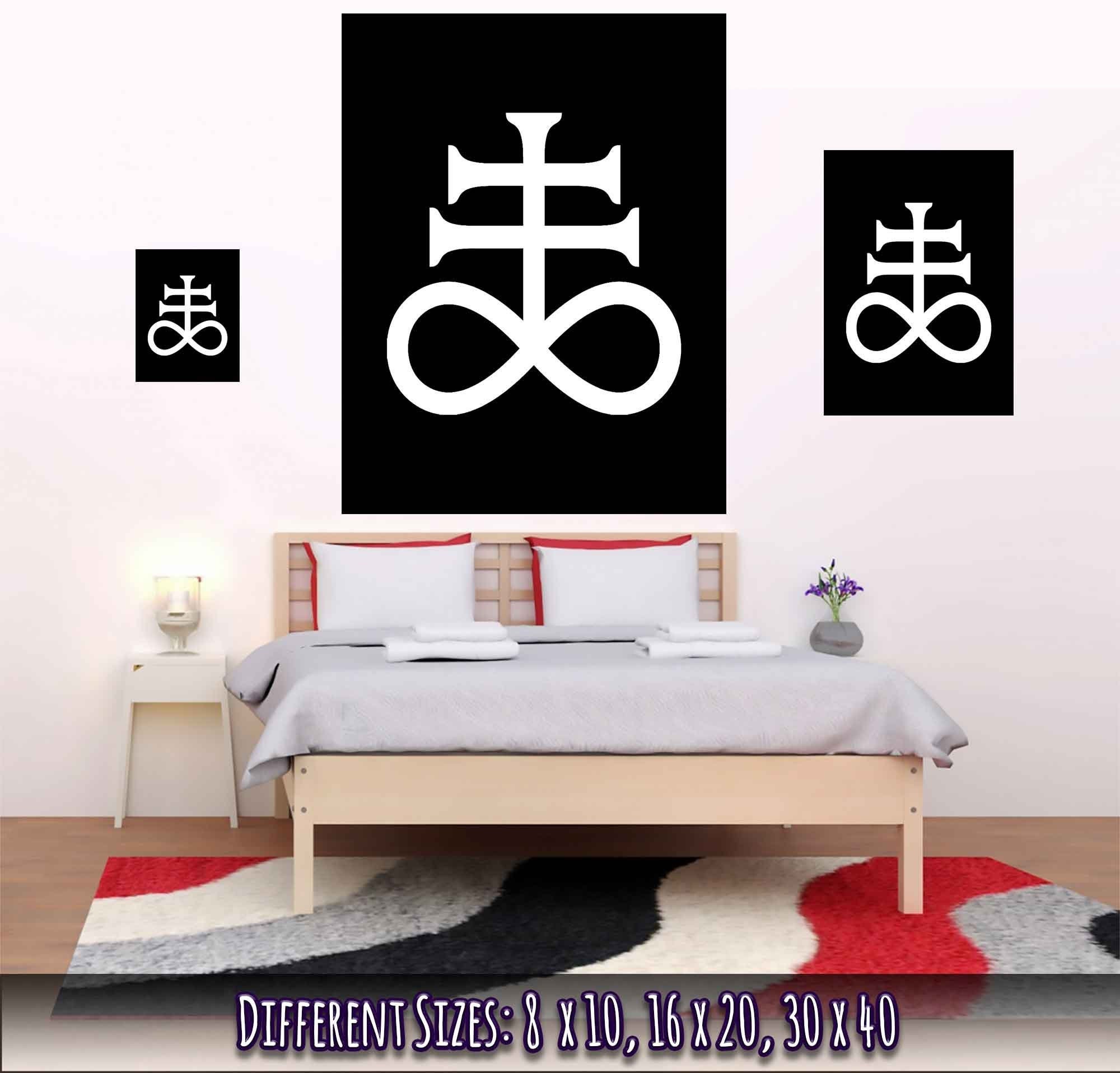Leviathan Cross Poster White Black Satan's Cross Poster - Etsy