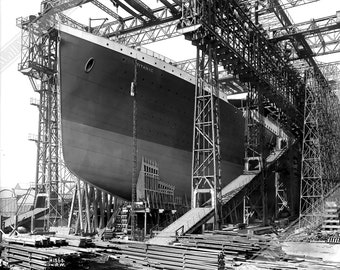 Stampa fotografica del varo del Titanic: White Star Line, Belfast 1911