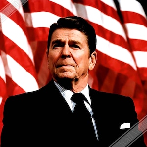 Ronald Reagan Poster, 40th President Of These United States, Vintage Photo Portrait - Ronald Reagan Print.