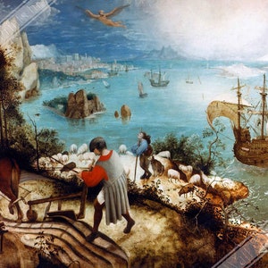Poster Fall Of Icare vintage Icare Print Pieter Bruegel The Elder - Royaume-Uni, UE USA livraison nationale