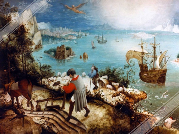 Fall Of Icarus Poster Vintage Icarus Print Pieter Bruegel The Etsy Il 570xN.3822463726 Pm2z
