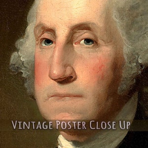 Póster de George Washington, primer presidente de EE. UU., retrato vintage: impresión de George Washington, padre fundador.
