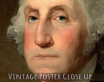 Póster con el retrato de George Washington: arte vintage de los Padres Fundadores