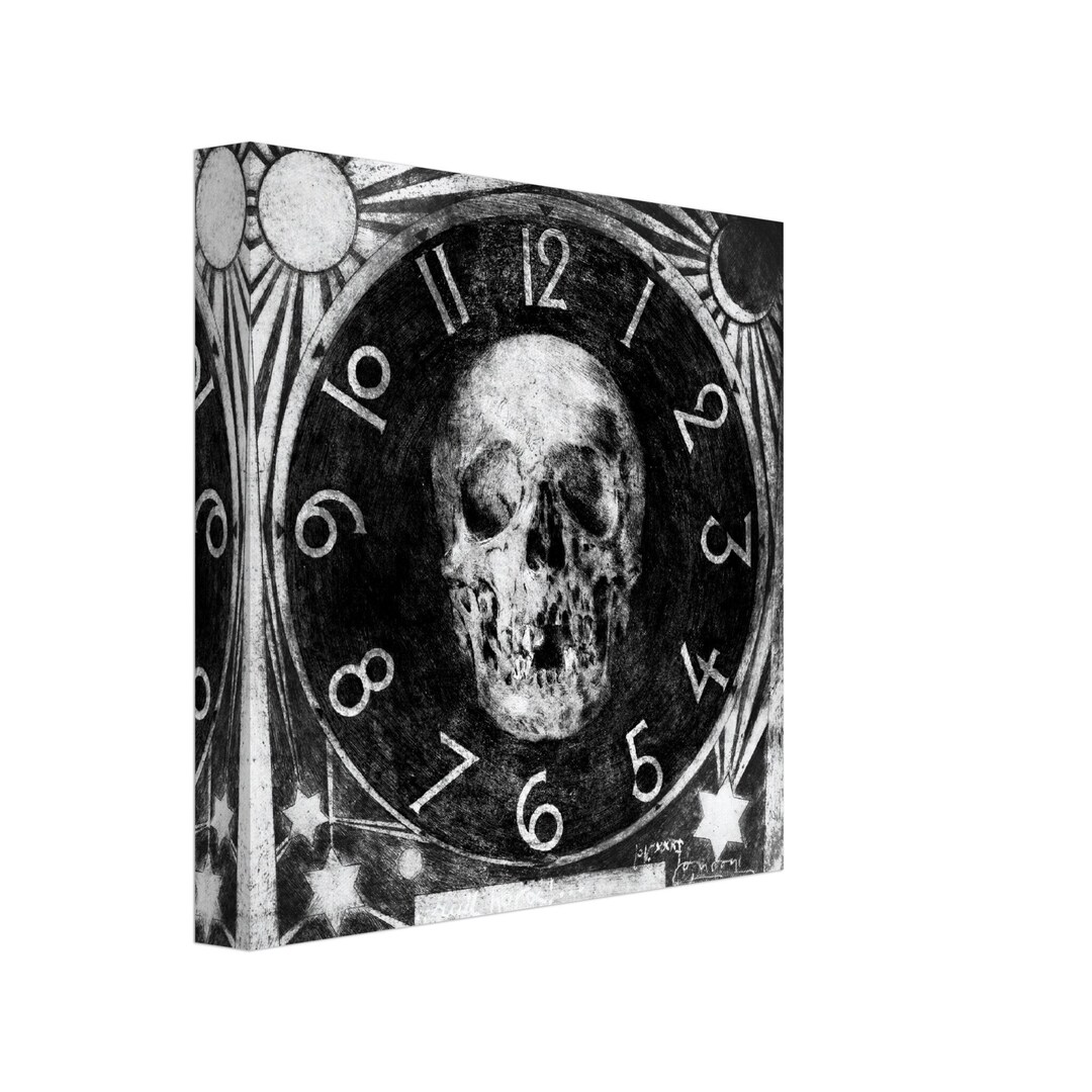 Skull Clock Canvas Print Ruit Hora fleeting Time Canvas Print Luigi