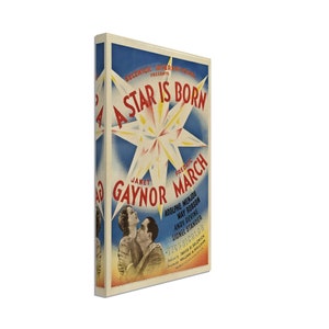 A Star Is Born Canvas, Original Movie Canvas 1937 Canvas Film Art - Janet Gaynor, Fredric March, Adolphe Menjou