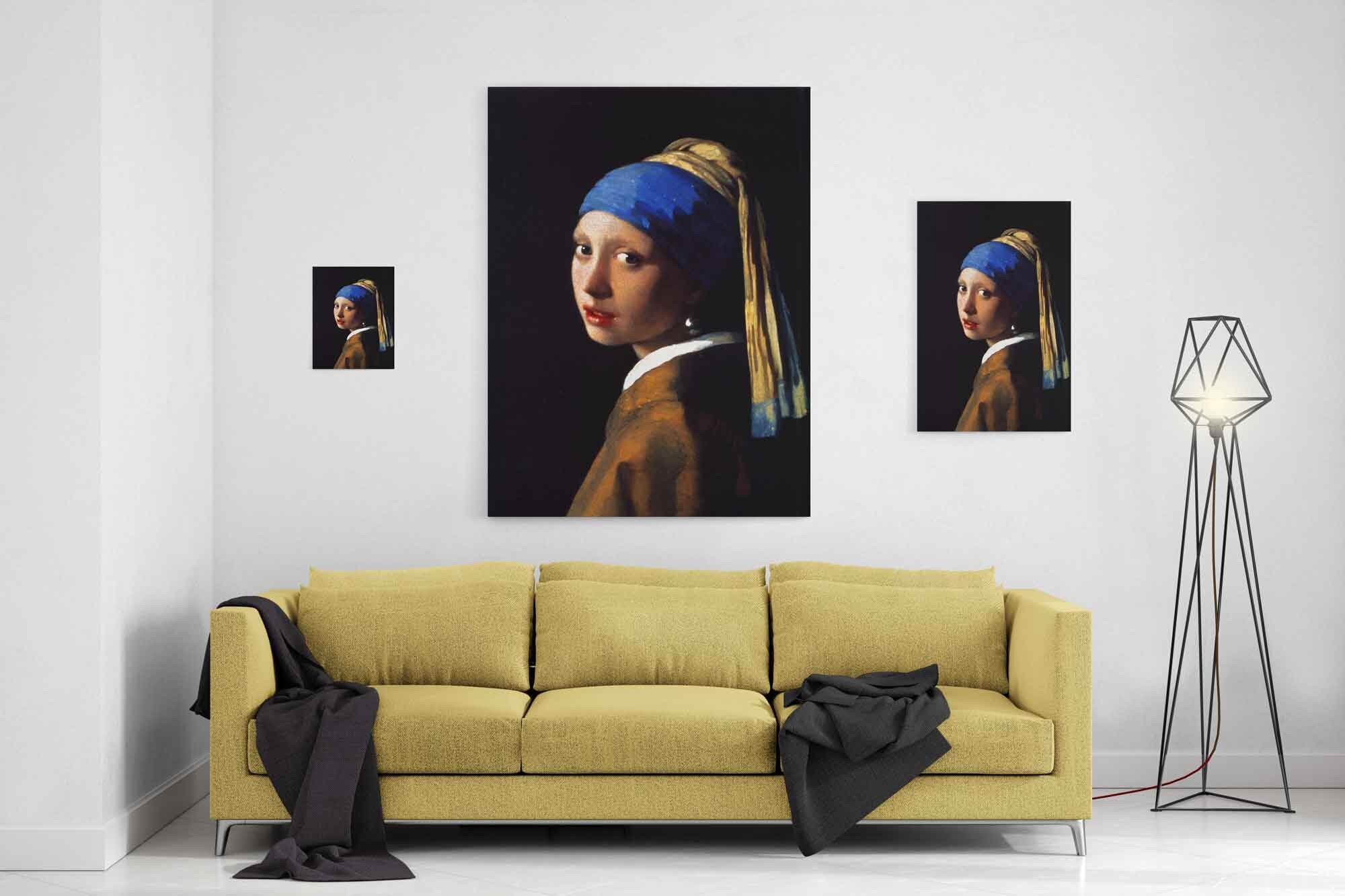 Girl With A Pearl Earring Canvas, Vintage Masterpiece Girl With A Pearl ...