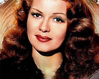 Rita Hayworth Poster: The Love Goddess, Vintage Color Photo Print
