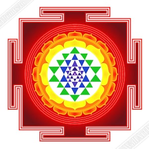 Poster Sri Yantra, Shri Yantra Madre di tutti gli Yantra - Stampa Sri Yantra - Spedizione nazionale nel Regno Unito, UE e USA