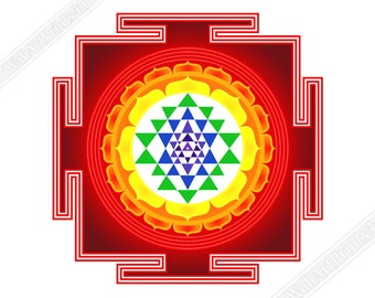 Sri Yantra Poster, Shri Yantra Mother Of All Yantras - Sri Yantra Print - UK, EU USA Domestic Shipping