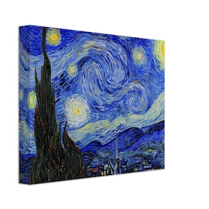 Impresión en lienzo de La noche estrellada, Vincent van Gogh, Impresión de La noche estrellada, Asilo de San Pablo, 1889