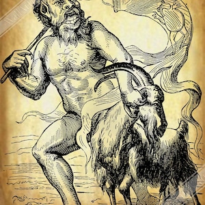 Demon Azazel Poster - Vintage Demonic Art Print - Parchment Version - Louis De Bretton UK, EU USA Domestic Shipping