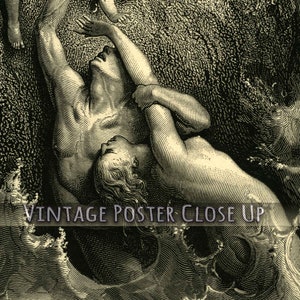 Gustave Dore Poster, The Deluge Print, From La Grand Bible De Tours  1866 UK, EU USA Domestic Shipping