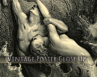Gustave Dore "The Deluge" Poster: La Grande Bible de Tours Art Print 1866