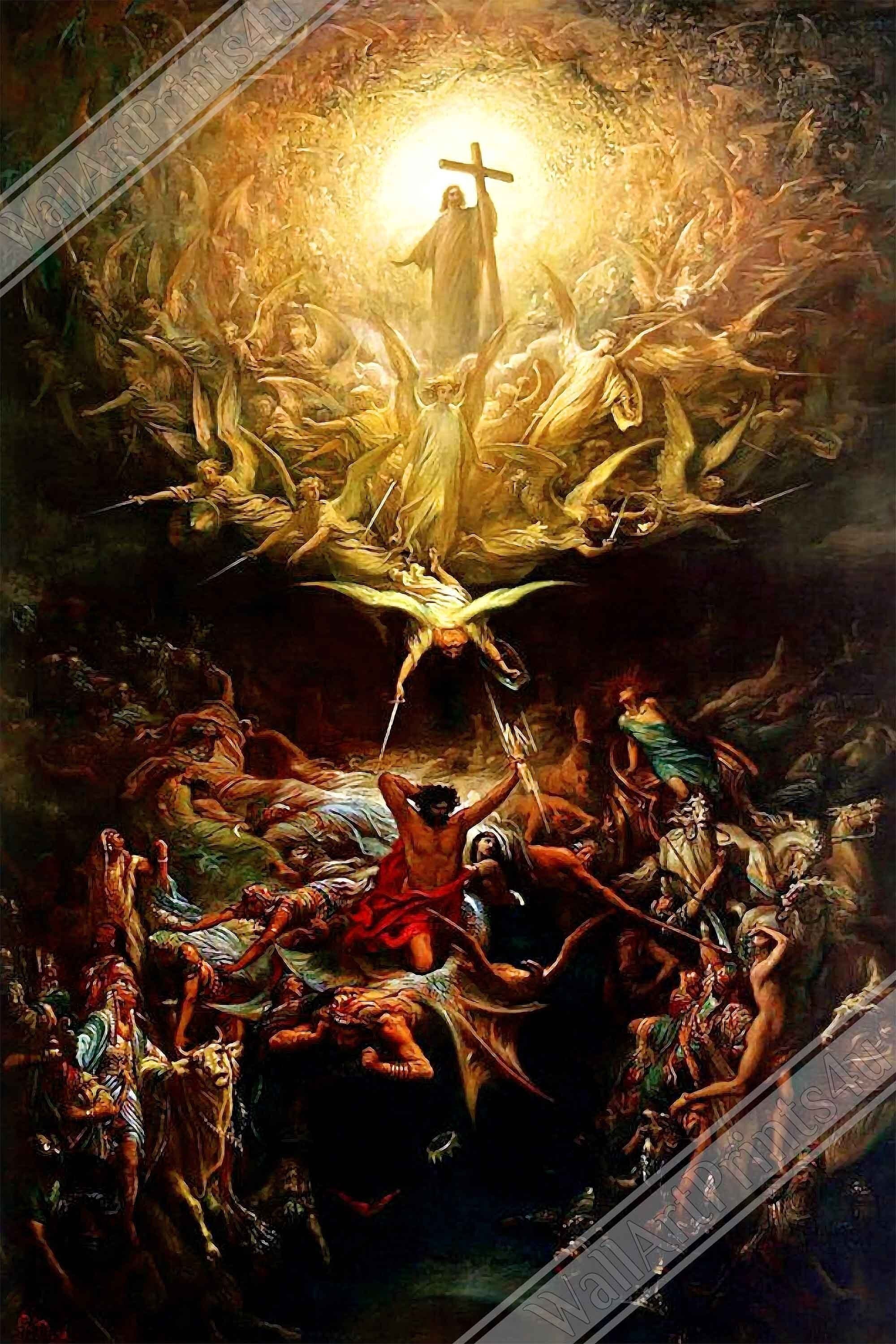 Christianity Poster, the Triumph of Christianity Over Paganism, Gustav Dore Print Uk, Eu Usa