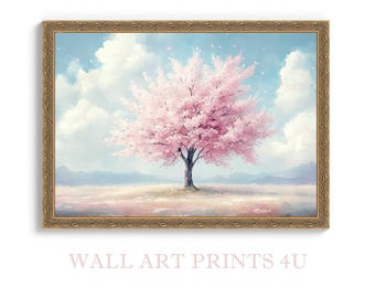 Sakura Watercolor Print: Japanese Cherry Blossom Wall Art