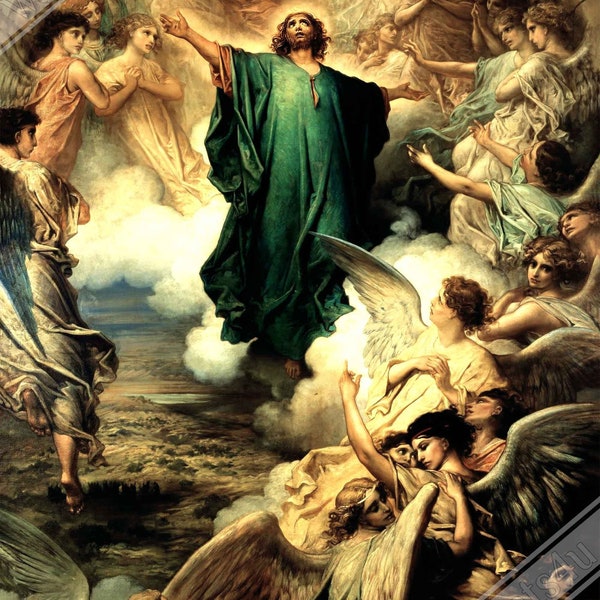 The Ascension Poster, Christian Poster, Gustav Dore Print.