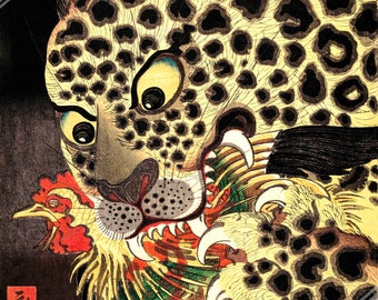 Utagawa Hirokage Leopard Print: Vintage Japanese Art Poster - Etsy