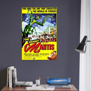 The Deadly Mantis Poster, Vintage Horror Movie Poster 1957 Version 2 Poster Film Art