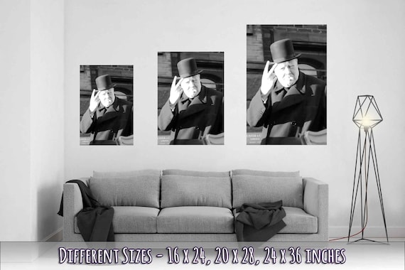 Poster Winston Churchill Graffiti Handmade - Decorazione Parete Moderna, Regalo Per Uomo E Donna - Foto 7