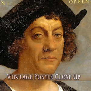 Christopher Columbus Poster, Vintage Portrait - Christopher Columbus Print.
