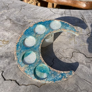 Handmade Resin Moon Shot Glass Holder