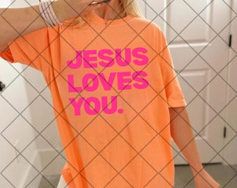 Två Jesus älskar dig PNG-paket | Djärv kristen sublimeringsdesign (digital nedladdning)