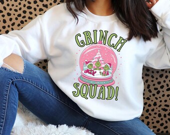 Retro Grinch Squad Png, Pink Christmas Sublimation (Digital Download)