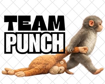 Team Punch Monkey PNG, Viral TikTok Graphic (Digital Download)