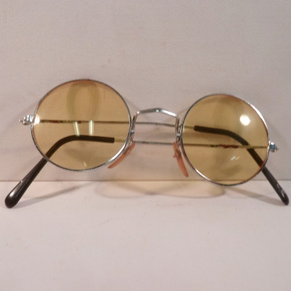 Lunettes style John Lennon, rondes, verres jaunes