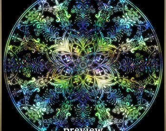 The Garden - Mandala - Digital version - Holographic embossing - Five variations