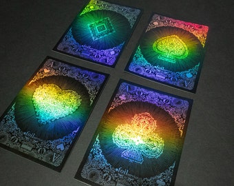 Four Custom Aces - Holographic Foil Print