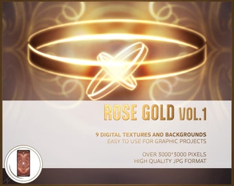 Gold Rose Pack - Bundle of 9 digital paper patterns - High resolution JPGs - Available for Smartphones