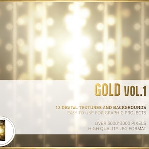 Gold Pack volume 1 - Pack de 12 motifs et papiers numériques - JPGs haute résolution
