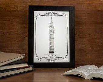 Big Ben - Holographic Foil Print - Monument - Max. A4 format