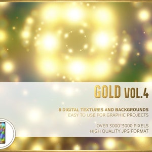 Gold Pack volume 4 - Pack de 8 motifs et papiers numériques - JPGs haute résolution