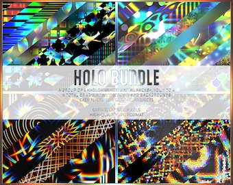 Holographic Bundle - Group 4 packs with 42 patterns - Discounted - High resolution JPGs