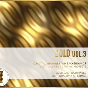 Gold Pack volume 3 - Pack de 12 motifs et papiers numériques - JPGs haute résolution
