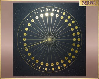The Third Astronomical Clock (2024) - Gold Foil Print - Mandala - 20x20 cm format