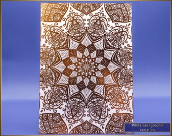 The Clock - Holographic Foil Print - Mandala - A4 format