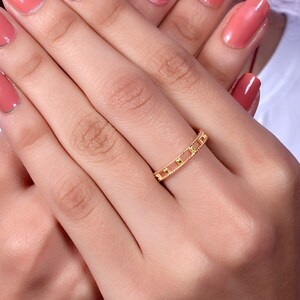 Peridot Wedding Ring / Peridot Anniversary Ring / Stackable Ring / 14k Solid  Gold Ring / Engagement Band / Peridot Eternity Band