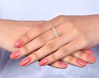 Diamond Wedding Band: 0.24ctw 14k Rose Gold Micro Pave Ring
