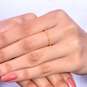14k Yellow Gold / Sapphire Half Eternity Womens Wedding Ring / Stackable Ring / Wedding Ring / Engagement Ring / Birthday Ring/ Yellow Stone