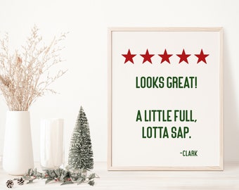 Christmas Vacation Quote, Printable Christmas Wall Art, Funny Holiday Sign, Five Star Review, Trendy Wall Art, Instant Download