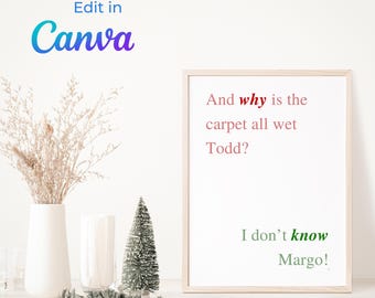 Weihnachtsferien Zitat druckbare Kunst: DIY Urlaub Wanddekoration (Canva Template)