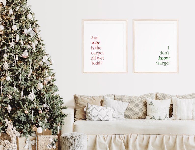 Printable Christmas Art Set, Christmas Vacation Todd & Margo Quote