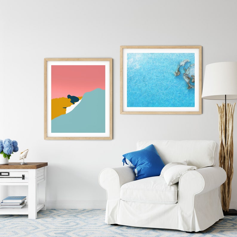 Surfer Girl Printable Art, Minimalist Surf Art, Coastal Decor, Dorm Wall Art, Nursery Art, Affordable Art, Instant Digital Download image 5