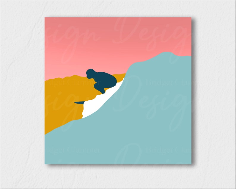 Surfer Girl Printable Art, Minimalist Surf Art, Coastal Decor, Dorm Wall Art, Nursery Art, Affordable Art, Instant Digital Download image 6