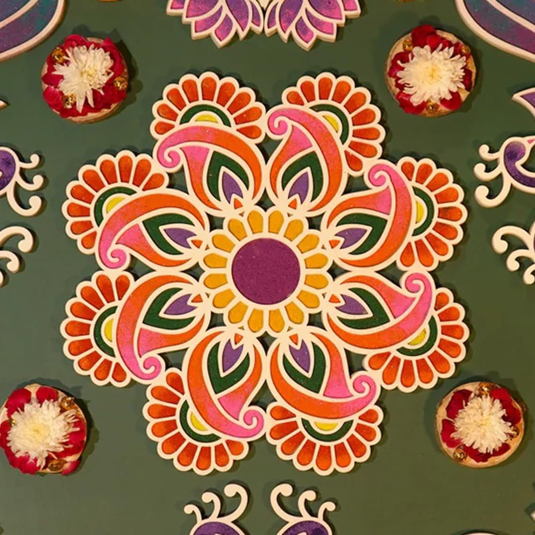 Diwali Rangoli Stencil Messfree Design Resusable Rangoli Etsy Canada