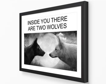 Inside You Are Two Wolves - Classic Meme Poster | Nostalgic Internet Meme Prints