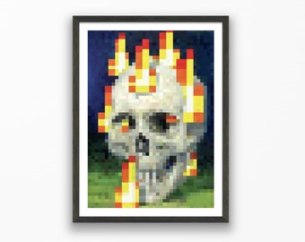Skull on Fire - Ingame Paintings - Nostalgia Posters